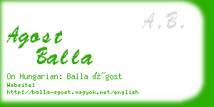 agost balla business card